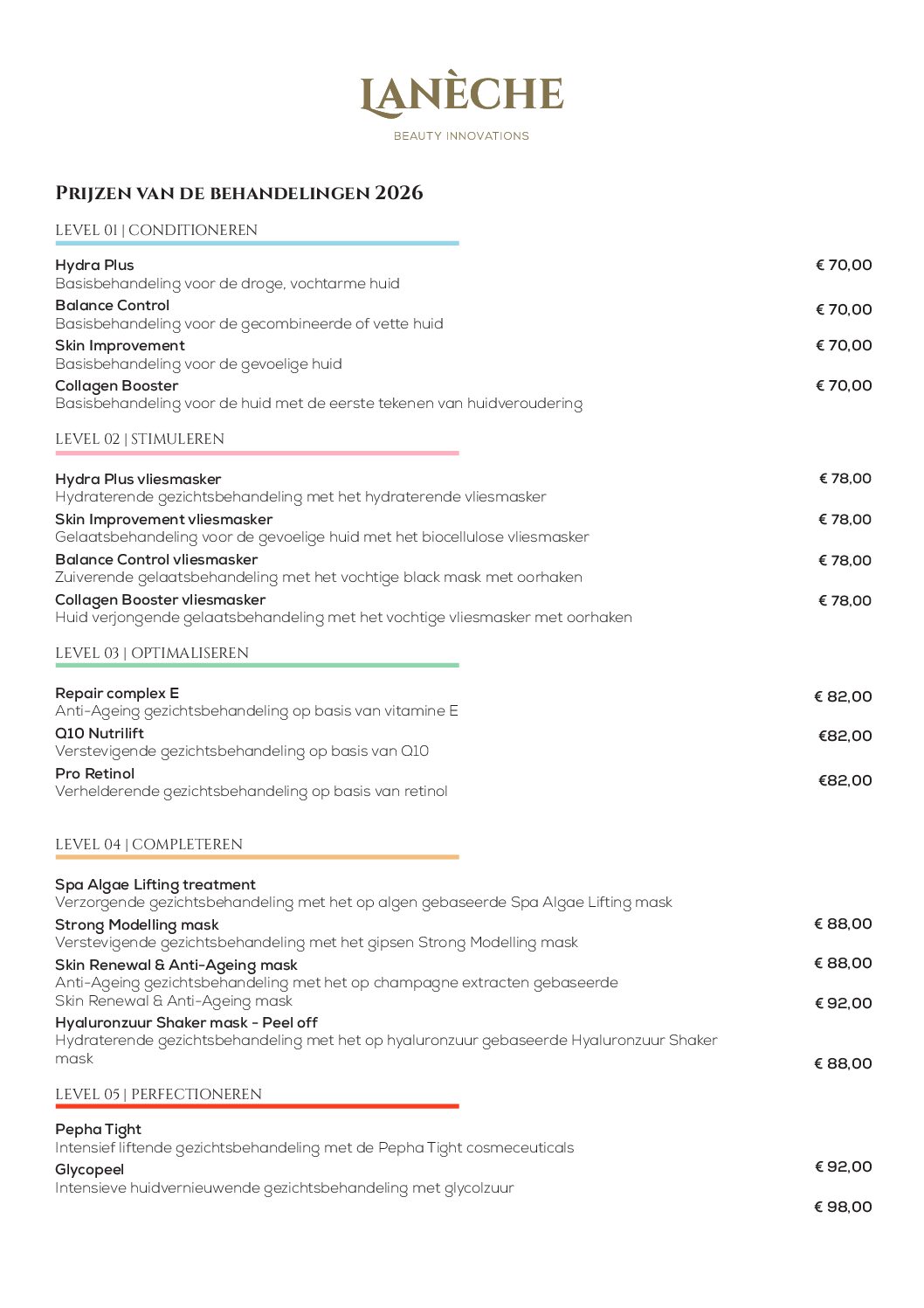 Gezichtbehandeling Laneche 2026