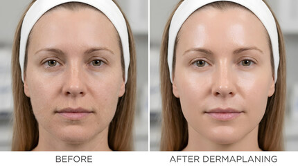 Dermaplaning voor en na behandeling